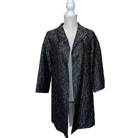 Eileen Fisher Sz XS Cotton Silk Blend Knee-length 3/4" Sleeve Unlined Jacket - Picture 1 of 11